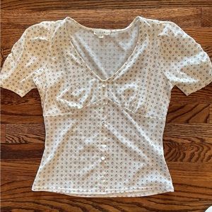 70s Blouse with small print design and buttons